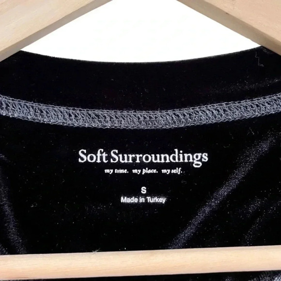 NWOT Soft Surroundings Herringbone Velvet Trim Sweater Tunic Dress - Picture 2 of 4